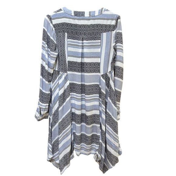 Knox Rose Dress Boho Long-Sleeve Striped Tassels Asymmetrical Hem Size Medium - Picture 6 of 12